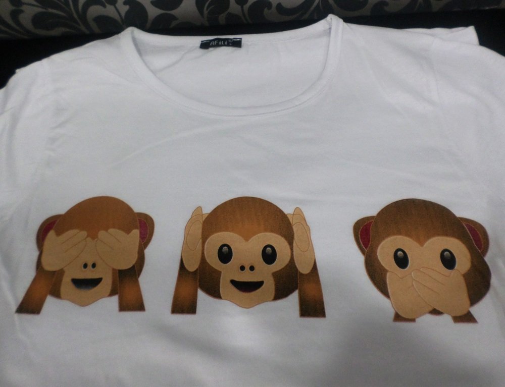 ÜÇ MAYMUN BASKILI BODY