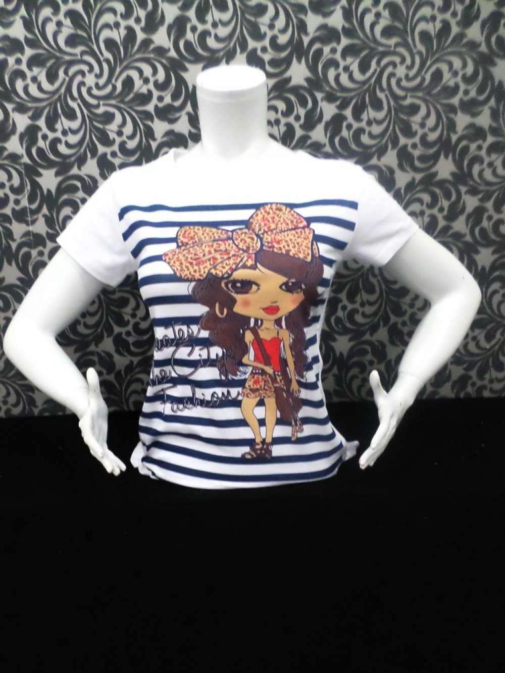 ÇİZGİLİ KIZ BASKILI BODY