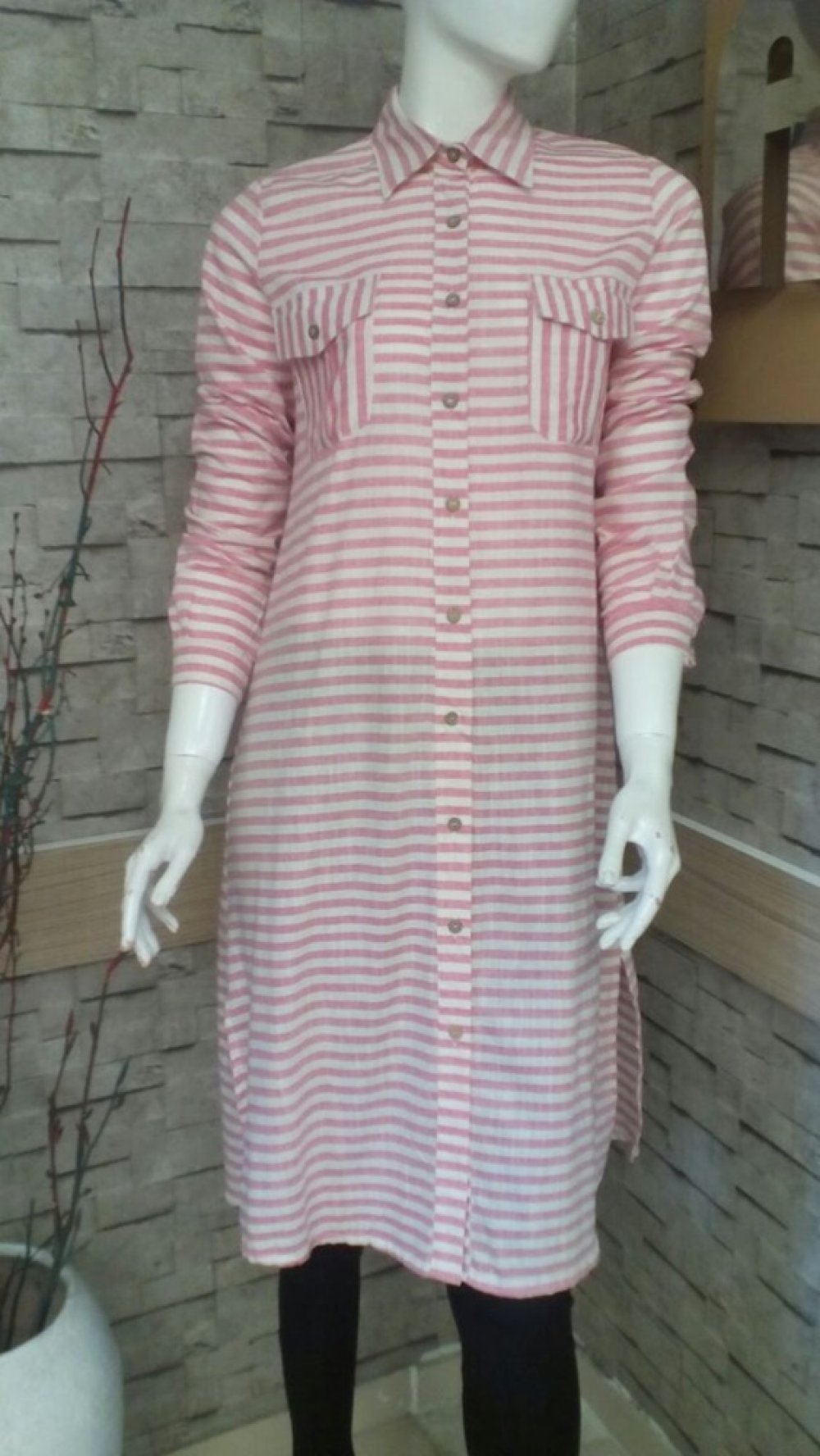 CEPLİ YIRTMAÇLI GÖMLEK TUNİK