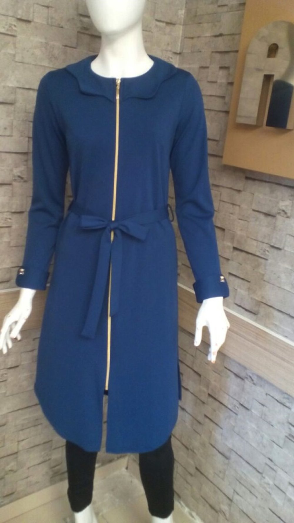 PAPATYA YAKA FERMUARLI TUNİK 