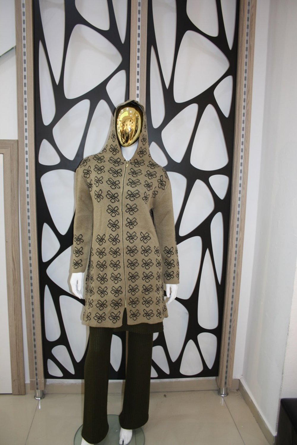 PAPATYA DESEN FERMUARLI HIRKA